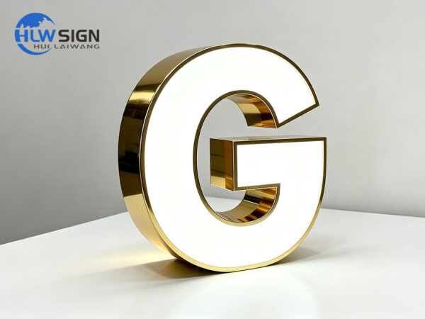 Face-lit led letter sign,stainless steel trim weatherproof light letter