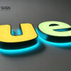Weather-resistant front & back lit LED letters for outdoor