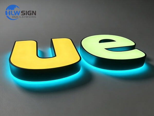 Weather-resistant front & back lit LED letters for outdoor