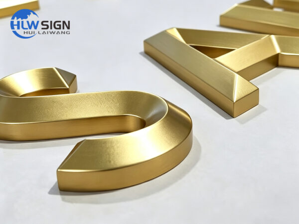Gold color 3d sharp-bevel metal letters