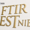 Non-illuminated 3d sharp-bevel metal letters wall sign