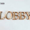 Non-illuminated 3d sharp-bevel metal letters wall sign