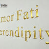 Non-illuminated 3d sharp-bevel metal letters wall sign