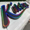 Modern LED logo sign featuring bright letters with LED lights for businesses