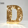 Gold mirror finish starlight led channel letter perforated sign