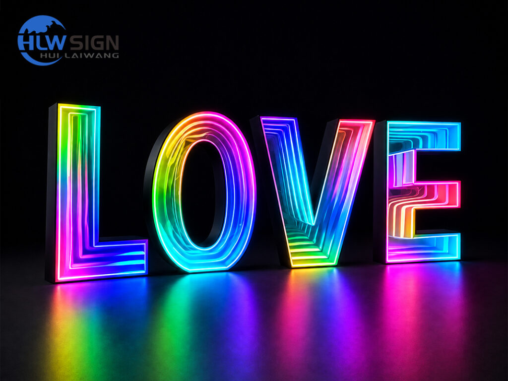 Infinity mirror abyss sign party numbers 4ft