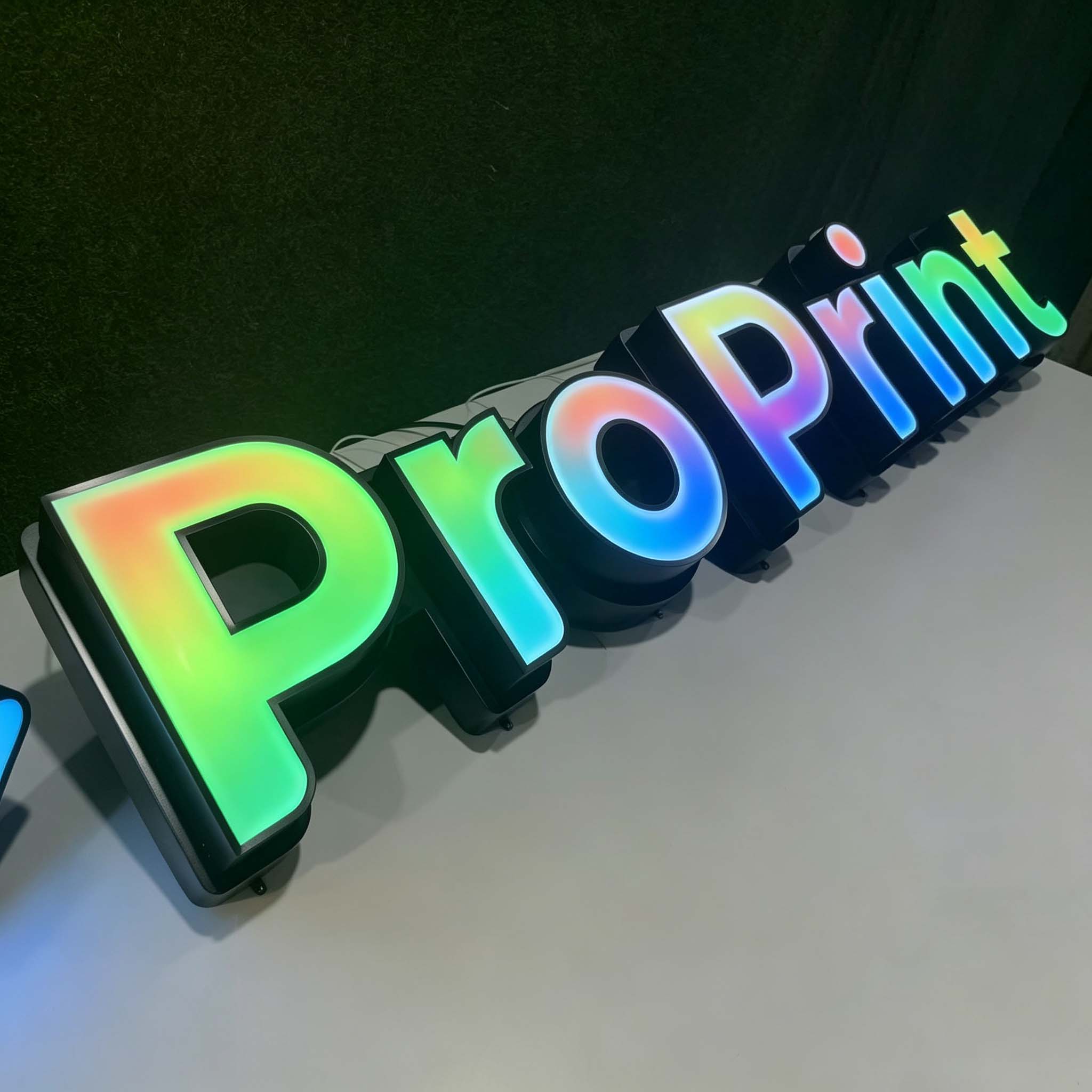 Stainless steel trim rgb 100+ color changing modes rgb led letters