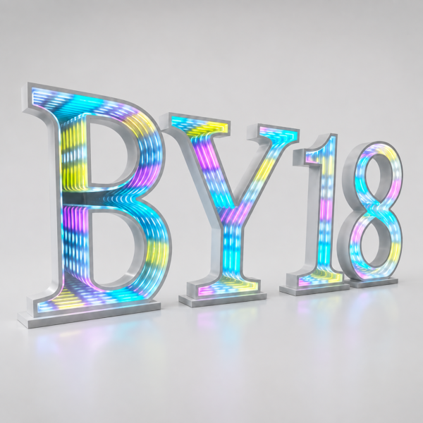 Infinity mirror abyss sign party numbers 4ft