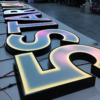 Stainless steel trim multi color changing rgb letters led sign custom