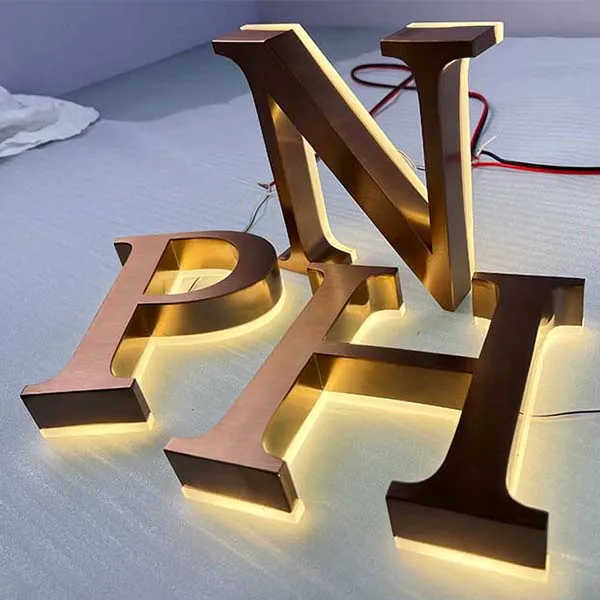 custom stainless steel backlit sign
