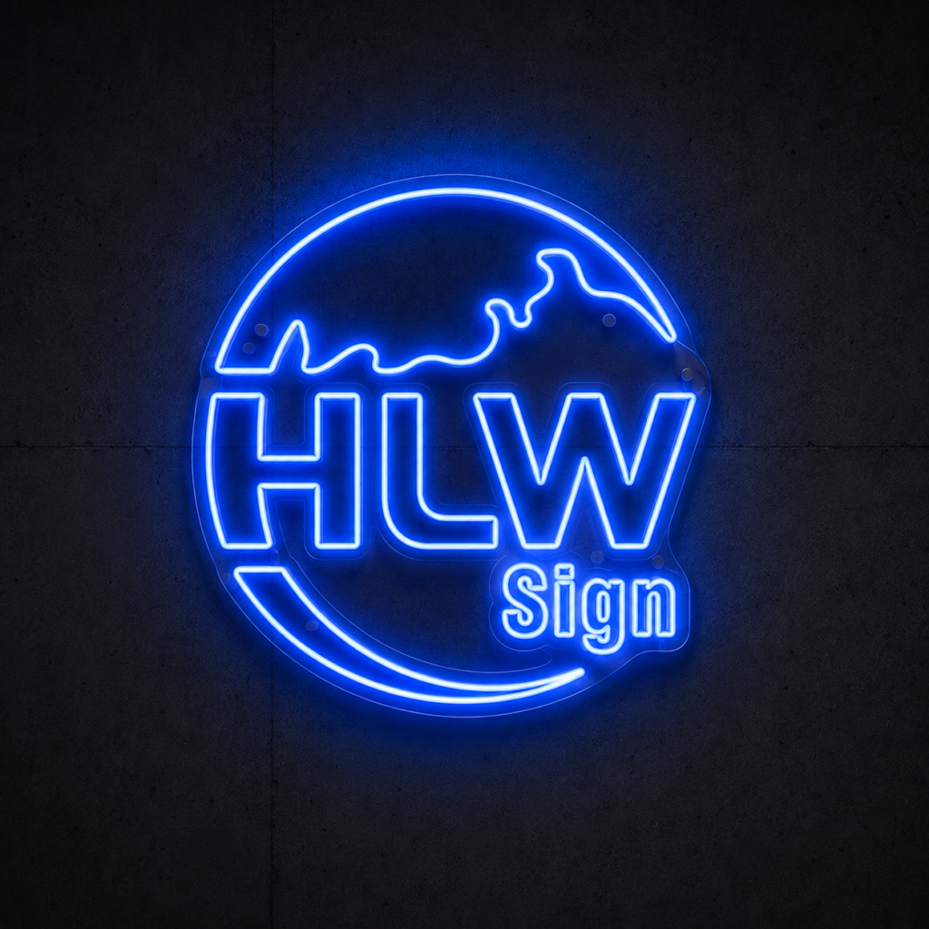 Custom Acrylic Neon Sign with colorful LED lettering for business branding
