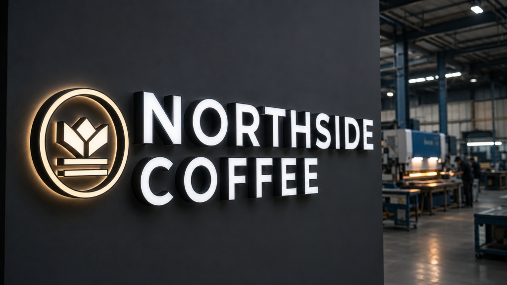 Fascia sign suppliers manufacturing front-lit channel letters in a professional factory