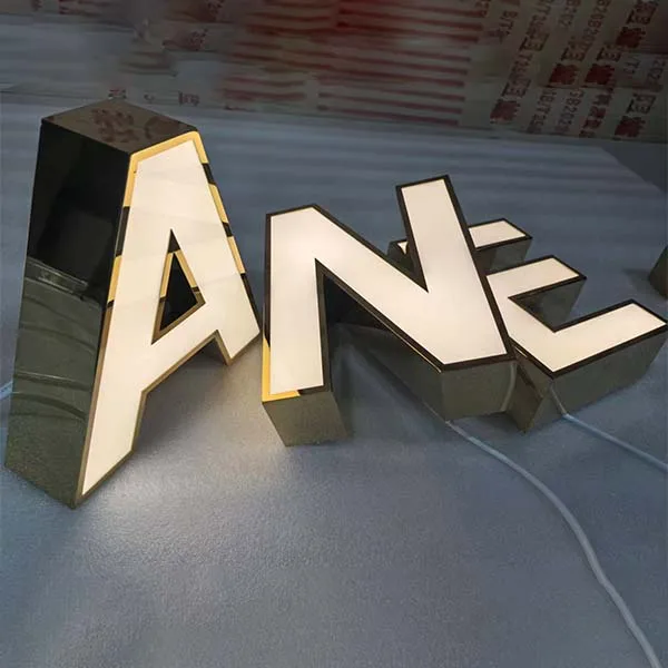 stainless steel trim led channel letters for outdoor