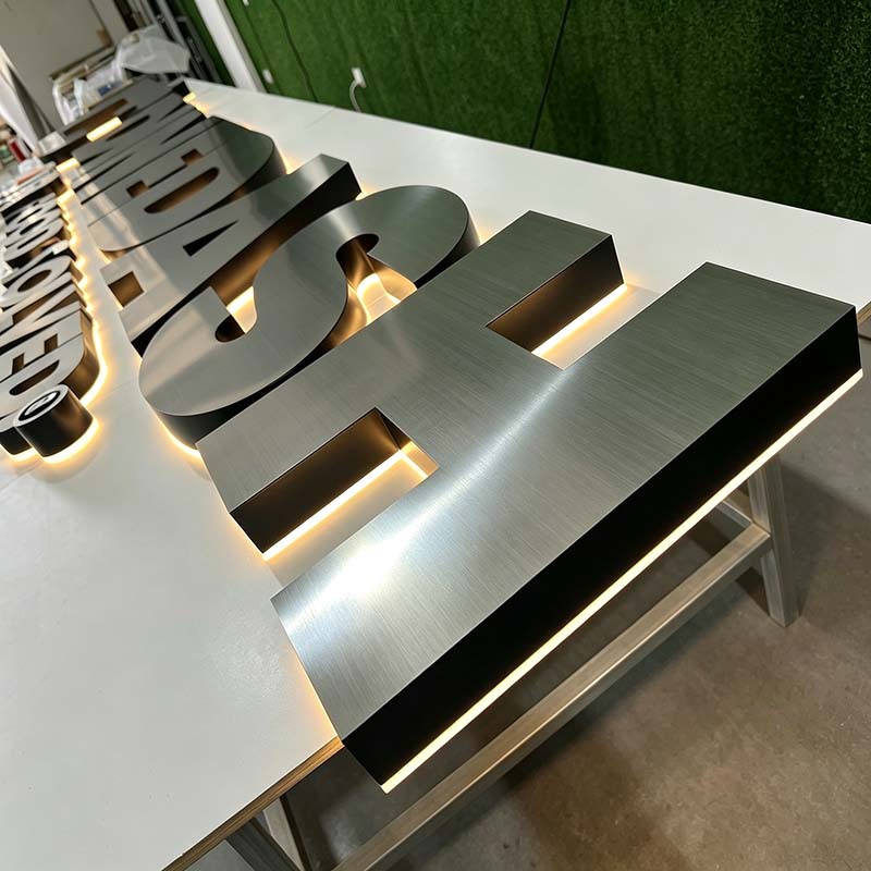 Customized sign led backlit channel letters.Custom installation guidance for various settings