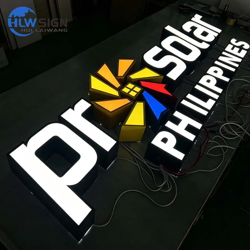 Stainless steel trim high brightness front lit led channel letters for outdoor