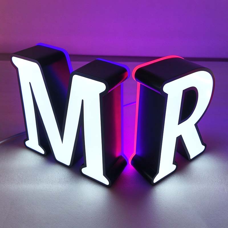 Stainless steel rime weather resistant front&backlit channel letters