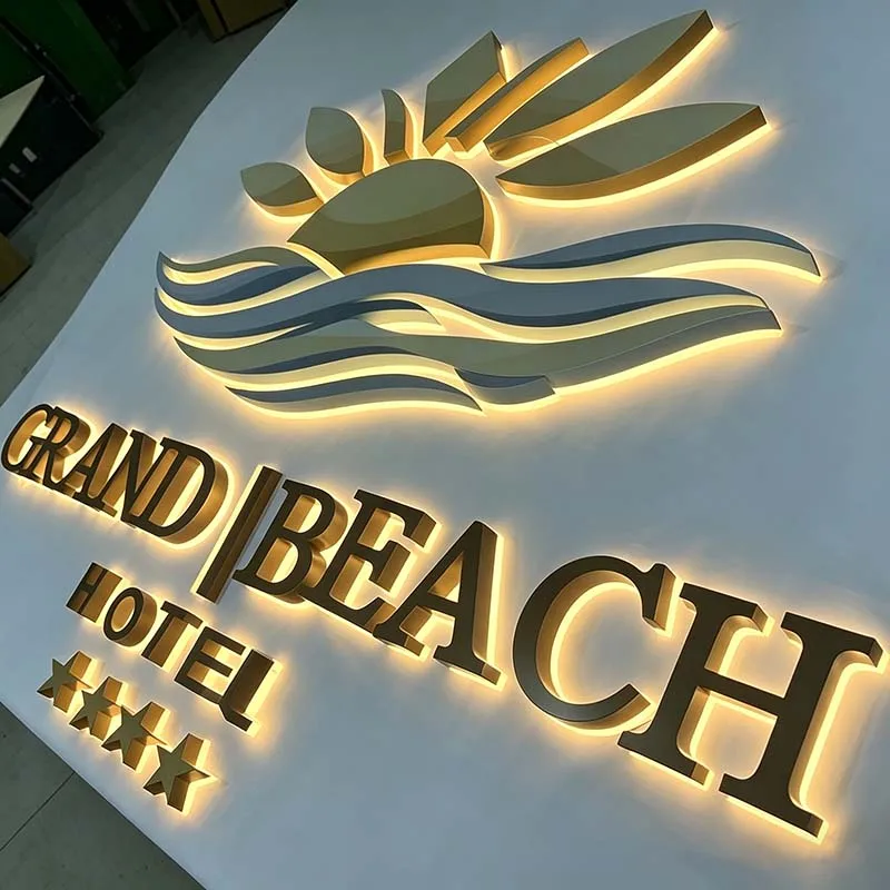 Baked paint finish aluminum backlit channel letters