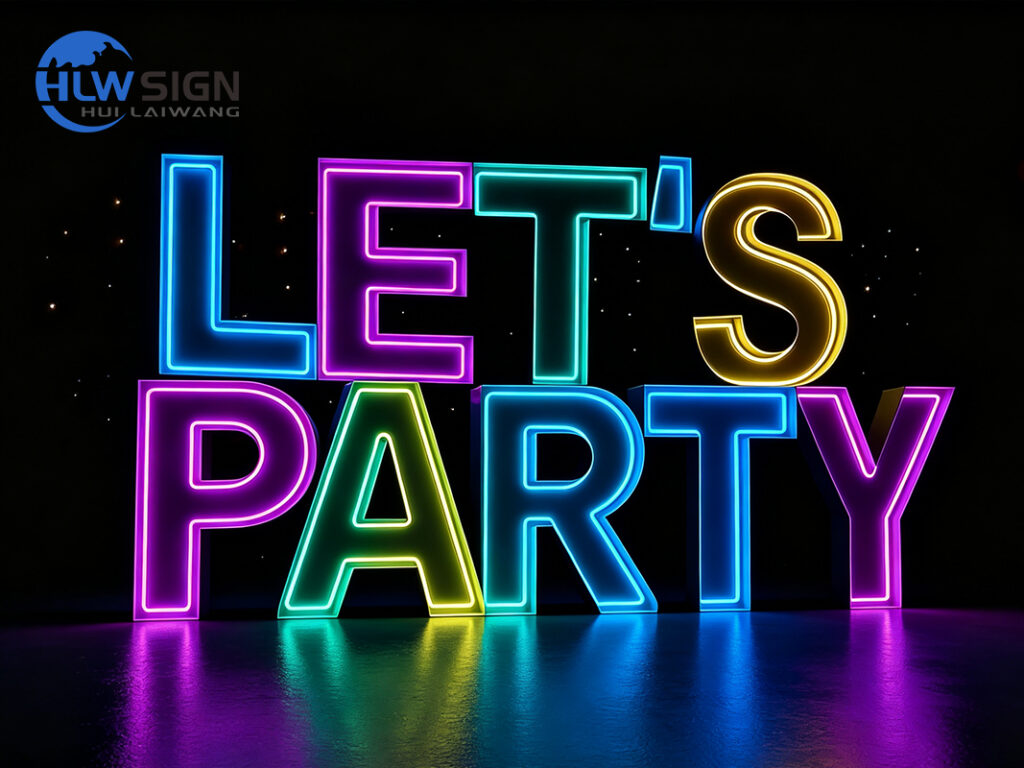 christmas party neon sign