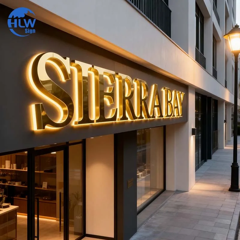 Luxury style mirror finish electroplated backlit letters