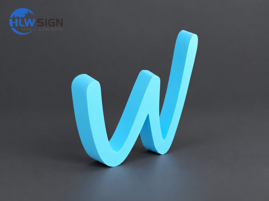 Baked painted stainless steel 3D letter