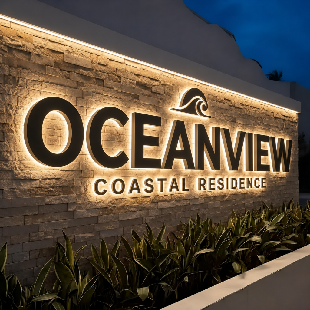 Custom 316 stainless steel signs for coastal environment