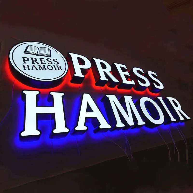 Weather resistant dual lit channel letters business sign outdoor