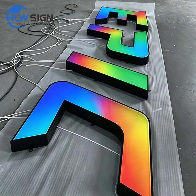 dynamic effect rgb led letters for business
