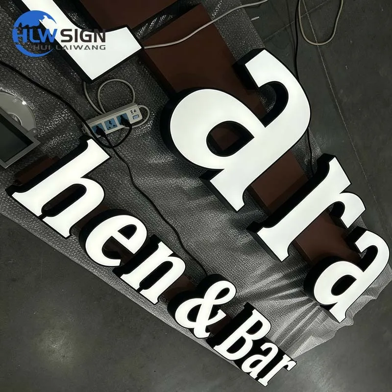Easy install weatherproof front lit led channel letters with backplate