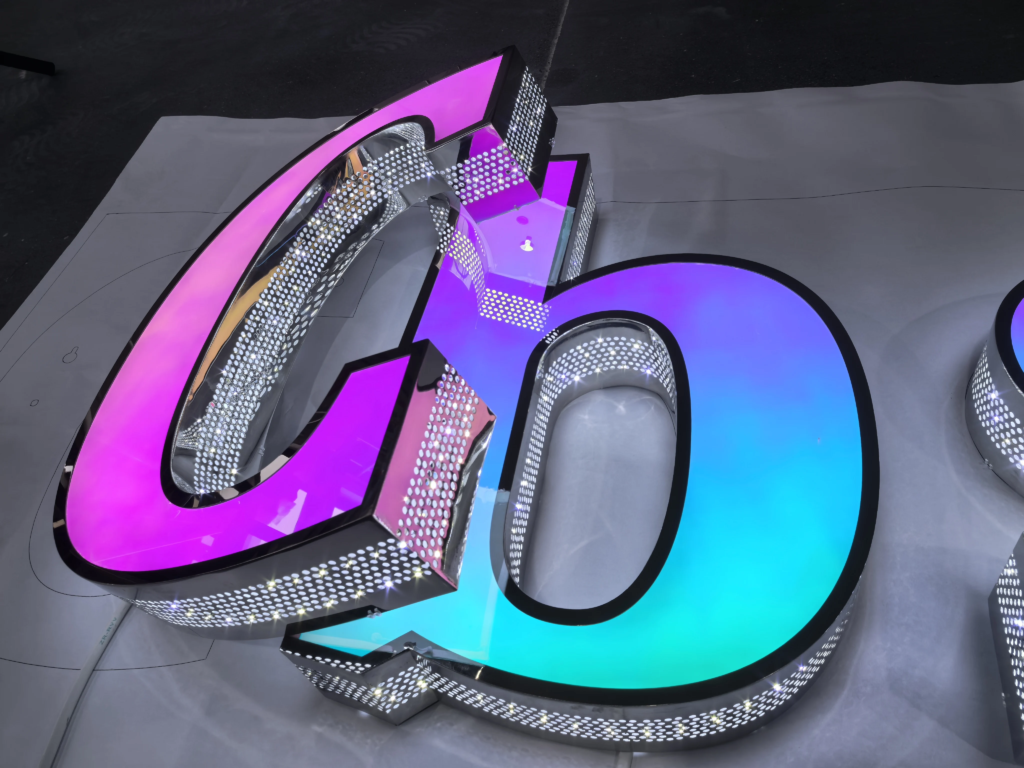 Iridescent Acrylic Side Perforated LED Channel Letters