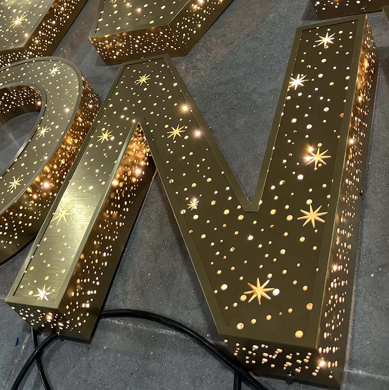 Stainless steel weatherproof led channel letters outdoor