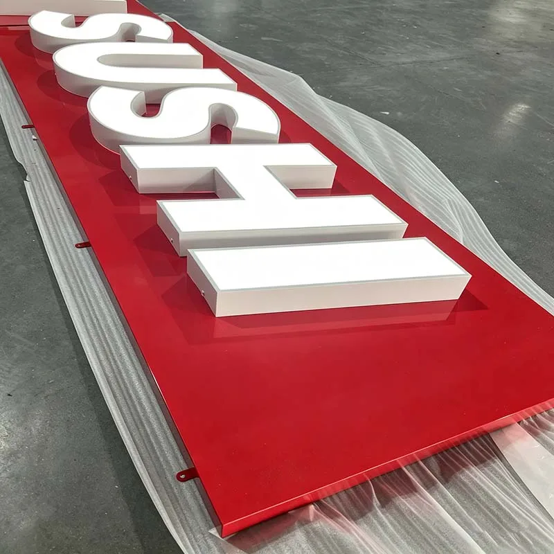 easy installation front lit channel letters with backer board